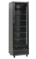 Glastürkühlschrank ESTA 426, schwarz LED